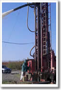 Northern California well driller hits water.